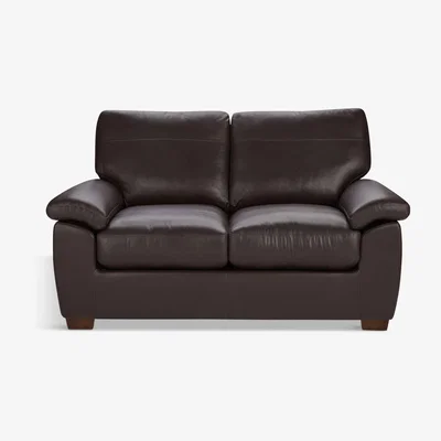 John Lewis John Lewis & Partners Camden Small 2 Seater Leather Sofa, Dark Leg