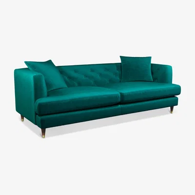 John Lewis John Lewis & Partners Chester Grand 4 Seater Sofa, Dark Leg with Gold Tip, Harriet Teal