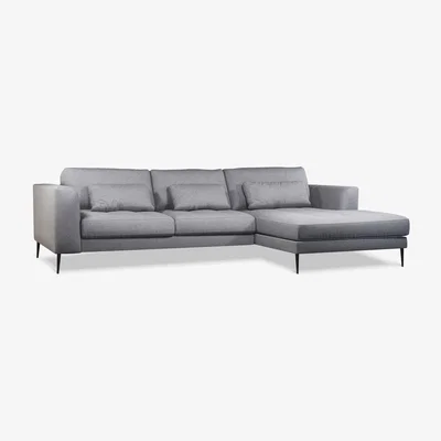 John Lewis John Lewis & Partners Siesta RHF Chaise End Sofa Bed with Storage, Metal Leg, Saga Grey