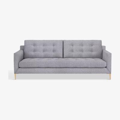 John Lewis John Lewis & Partners Draper Large 3 Seater Sofa, Light Leg, Saga Grey