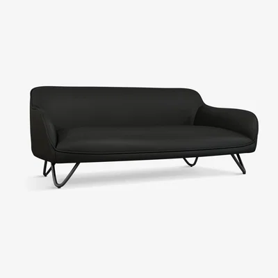 John Lewis John Lewis & Partners Pet Lounge Faux Leather Sofa, Medium, Dark Grey