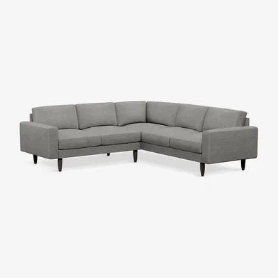 John Lewis Hutch Rise Block Arm 5 Seater Plus Corner Sofa, Dark Leg