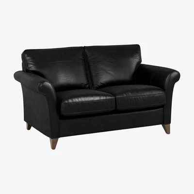 John Lewis John Lewis & Partners Charlotte Small 2 Seater Leather Sofa, Dark Leg