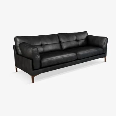 John Lewis John Lewis & Partners Java II Grand 4 Seater Leather Sofa, Dark Leg