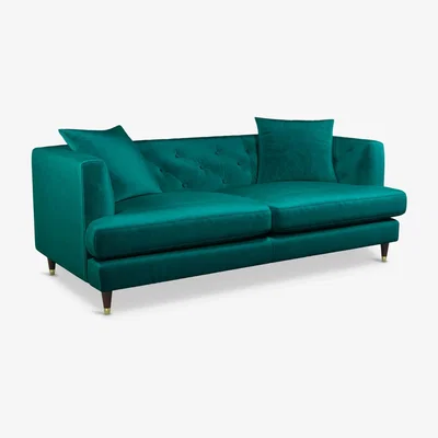 John Lewis John Lewis & Partners Chester Large 3 Seater Sofa, Dark Leg with Gold Tip, Harriet Teal