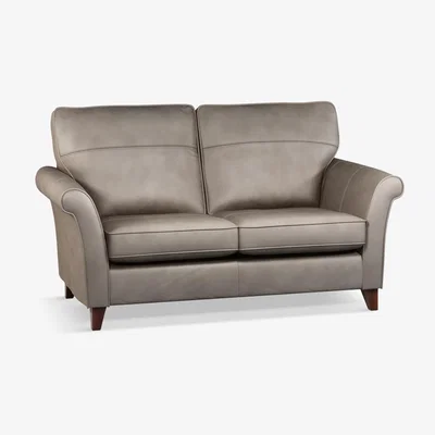 John Lewis John Lewis & Partners Charlotte High Back Medium 2 Seater Leather Sofa, Dark Leg