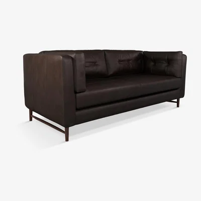John Lewis John Lewis & Partners Booth Grand 4 Seater Leather Sofa, Dark Leg
