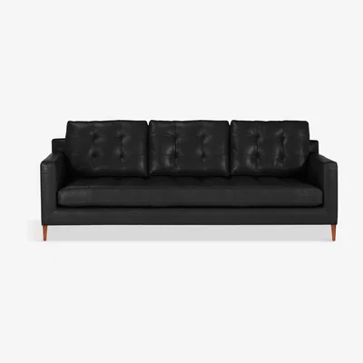 John Lewis John Lewis & Partners Draper Leather Grand 4 Seater Sofa, Dark Leg