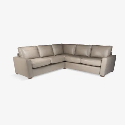 John Lewis John Lewis & Partners Oliver Leather Corner Pack Unit, Dark Leg