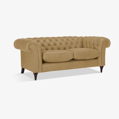 John Lewis John Lewis & Partners Cromwell Chesterfield Large 3 Seater Leather Sofa, Dark Leg