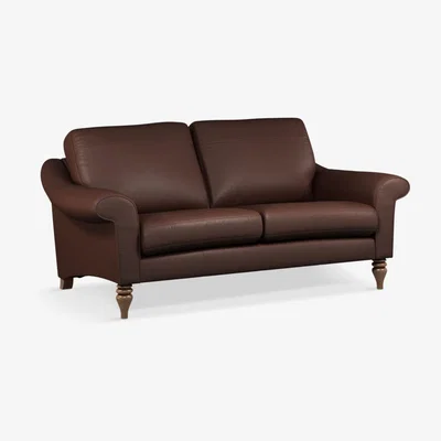 John Lewis John Lewis & Partners Camber Medium 2 Seater Leather Sofa, Dark Leg