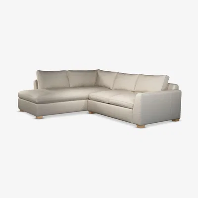 John Lewis John Lewis & Partners Tortona LHF Chaise End Sofa, Light Leg, Matilda Natural