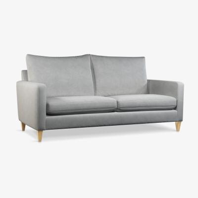 John Lewis John Lewis & Partners Bailey Large 3 Seater High Back Sofa, Light Leg, Quartz Grey