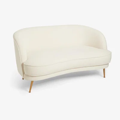 John Lewis John Lewis Pebble Small 2 Seater Sofa, Gold Leg, Malham Ivory