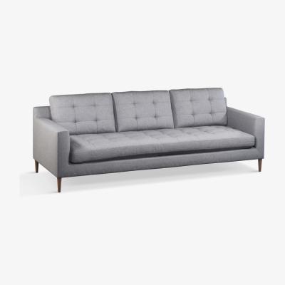 John Lewis John Lewis Draper Grand 4 Seater Sofa, Light Leg, Brushed Tweed Grey