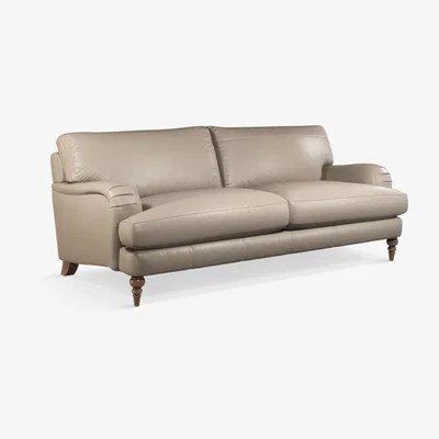John Lewis John Lewis & Partners Otley Grand 4 Seater Leather Sofa, Dark Leg