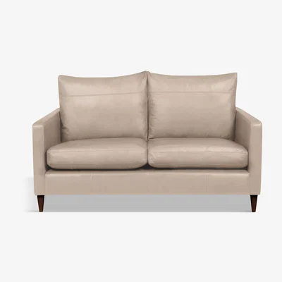 John Lewis John Lewis & Partners Bailey Small 2 Seater Leather Sofa, Dark Leg