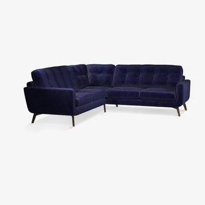 John Lewis John Lewis & Partners Barbican 5+ Seater Corner Sofa, Dark Leg, Harriet Midnight