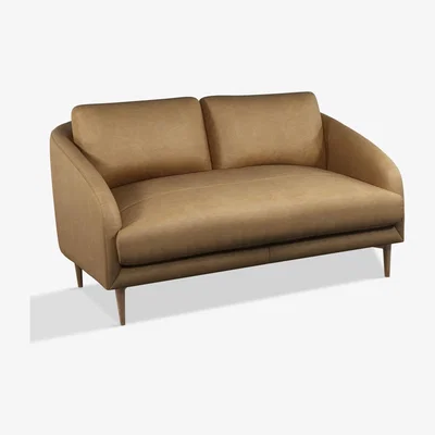 John Lewis John Lewis & Partners Cape Small 2 Seater Leather Sofa, Dark Leg