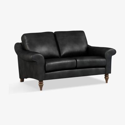 John Lewis John Lewis & Partners Camber Small 2 Seater Leather Sofa, Dark Leg