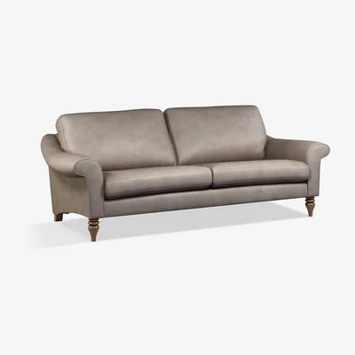 John Lewis John Lewis & Partners Camber Grand 4 Seater Leather Sofa, Dark Leg