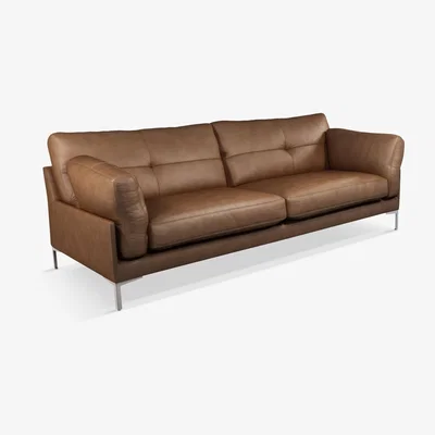 John Lewis John Lewis & Partners Java II Grand 4 Seater Leather Sofa, Metal Leg