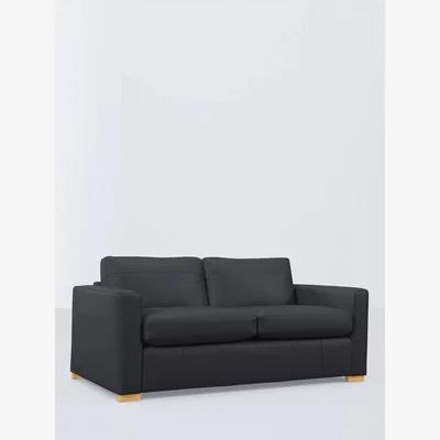 John Lewis John Lewis Oliver II Large 3 Seater Leather Sofa Bed, Light Leg