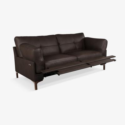 John Lewis John Lewis & Partners Java II Motion Medium 2 Seater Leather Sofa with Footrest Mechanism, Dark Leg