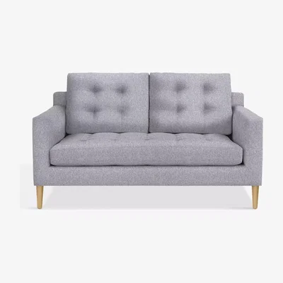 John Lewis John Lewis & Partners Draper Medium 2 Seater Sofa, Light Leg, Saga Grey