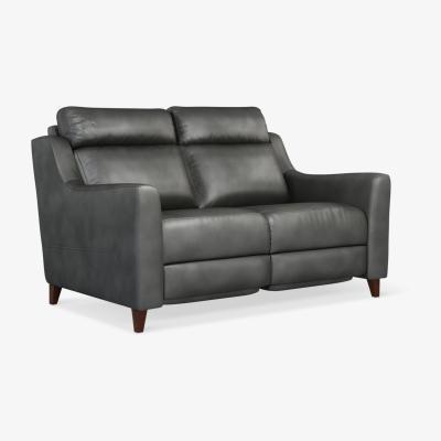 John Lewis John Lewis & Partners Elevate Medium 2 Seater Leather Sofa, Dark Leg