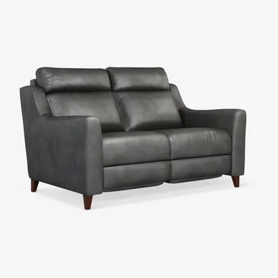 John Lewis John Lewis & Partners Elevate Medium 2 Seater Leather Sofa, Dark Leg