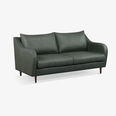 John Lewis John Lewis & Partners Harp Large 3 Seater Leather Sofa, Dark Leg