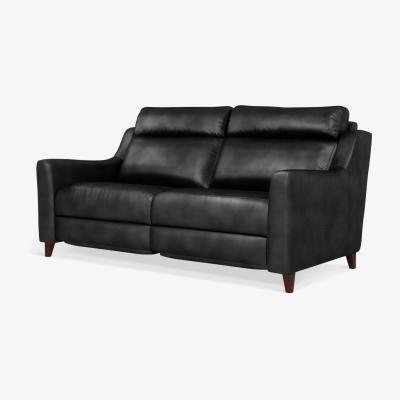 John Lewis John Lewis & Partners Elevate Large 2 Seater Leather Sofa, Dark Leg