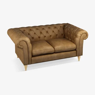 John Lewis John Lewis Cromwell Chesterfield Double Leather Sofa Bed, Light Leg, Demetra Light Tan