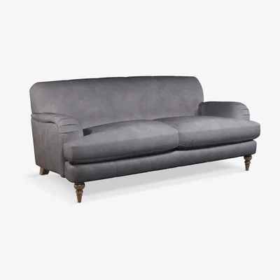 John Lewis John Lewis & Partners Harrogate High Back Large 3 Seater Leather Sofa, Dark Leg
