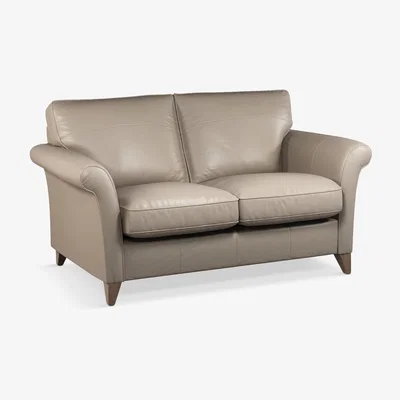 John Lewis John Lewis & Partners Charlotte Small 2 Seater Leather Sofa, Dark Leg