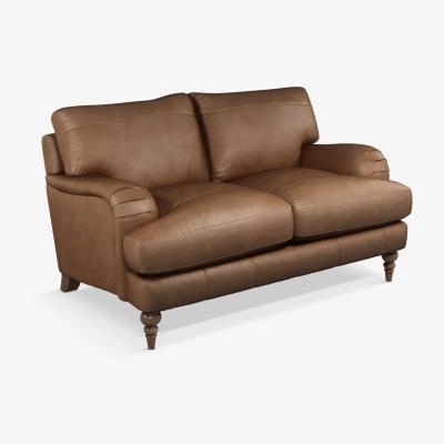 John Lewis John Lewis & Partners Otley Small 2 Seater Leather Sofa, Dark Leg