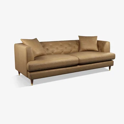 John Lewis John Lewis & Partners Chester Grand 4 Seater Leather Sofa, Dark Leg