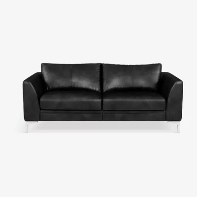 John Lewis John Lewis & Partners Belgrave Motion Large 3 Seater Leather Sofa with Footrest Mechanism, Metal Leg