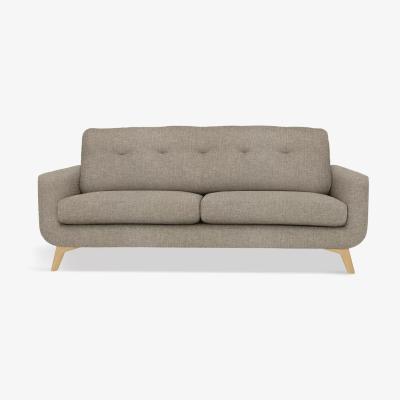 John Lewis John Lewis & Partners Barbican Large 3 Seater Sofa, Light Leg, Aquaclean Connie Grey