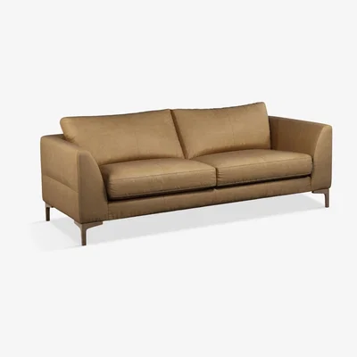 John Lewis John Lewis & Partners Belgrave Grand 4 Seater Leather Sofa, Dark Leg