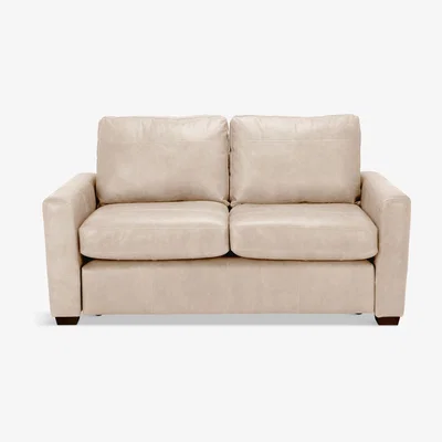 John Lewis John Lewis & Partners Oliver Small 2 Seater Leather Sofa, Dark Leg