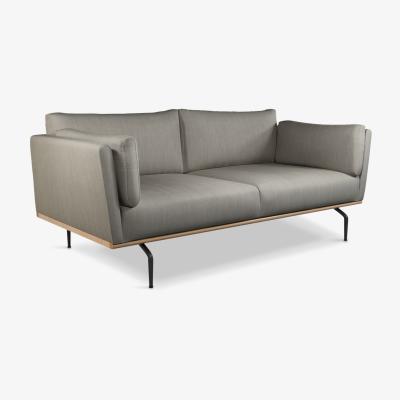 John Lewis John Lewis & Partners Platform Large 3 Seater Sofa, Black Leg, Relaxed Linen Storm