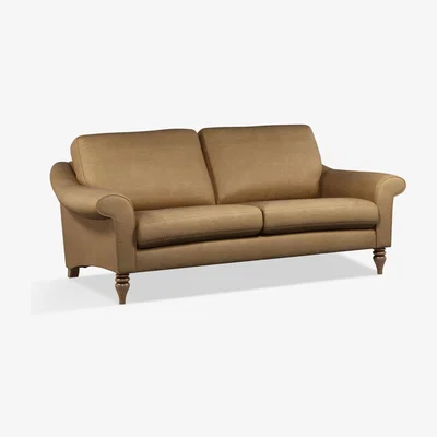John Lewis John Lewis & Partners Camber Large 3 Seater Leather Sofa, Dark Leg