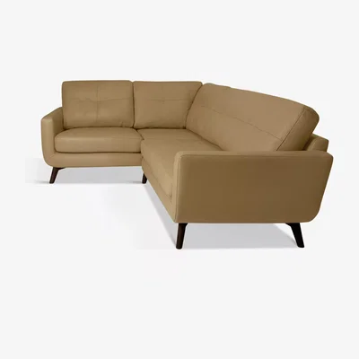 John Lewis John Lewis & Partners Barbican 5+ Seater LHF Corner End Leather Sofa, Dark Leg