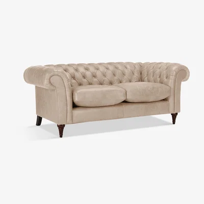John Lewis John Lewis & Partners Cromwell Chesterfield Large 3 Seater Leather Sofa, Dark Leg