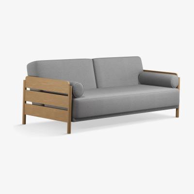 John Lewis John Lewis Bow Large 3 Seater Sofa Bed, Light Wood Frame/Town Grey