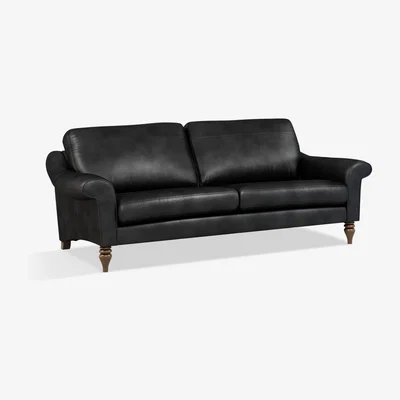 John Lewis John Lewis & Partners Camber Grand 4 Seater Leather Sofa, Dark Leg