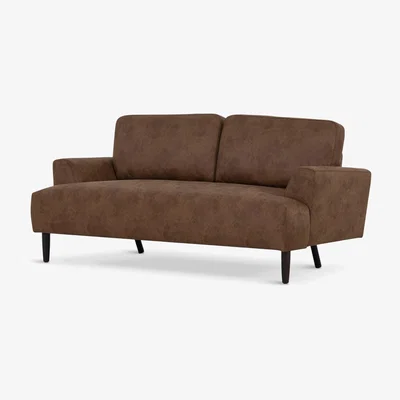 John Lewis Swyft Model 05 Medium 2 Seater Faux Leather Sofa, Chestnut