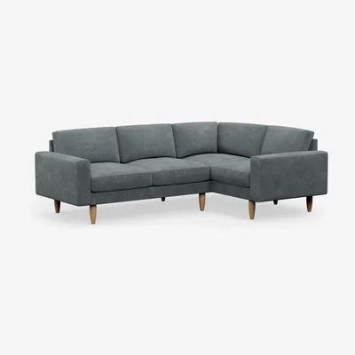 John Lewis Hutch Rise Block Arm 4 Seater Corner Sofa, Light Leg
